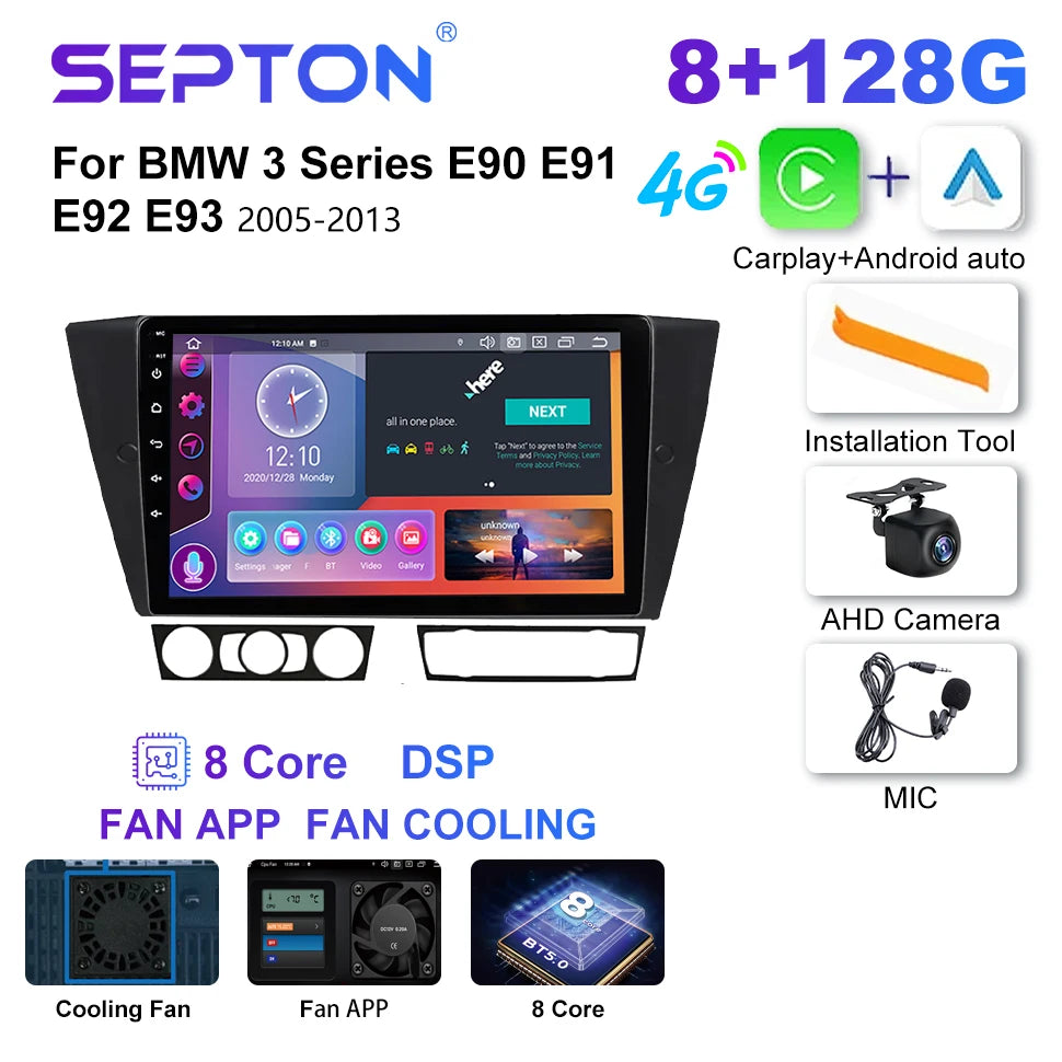 SEPTON Car Radio Stereo Audio for BMW 3 Series E90 E91 E92 E93 2005-2013