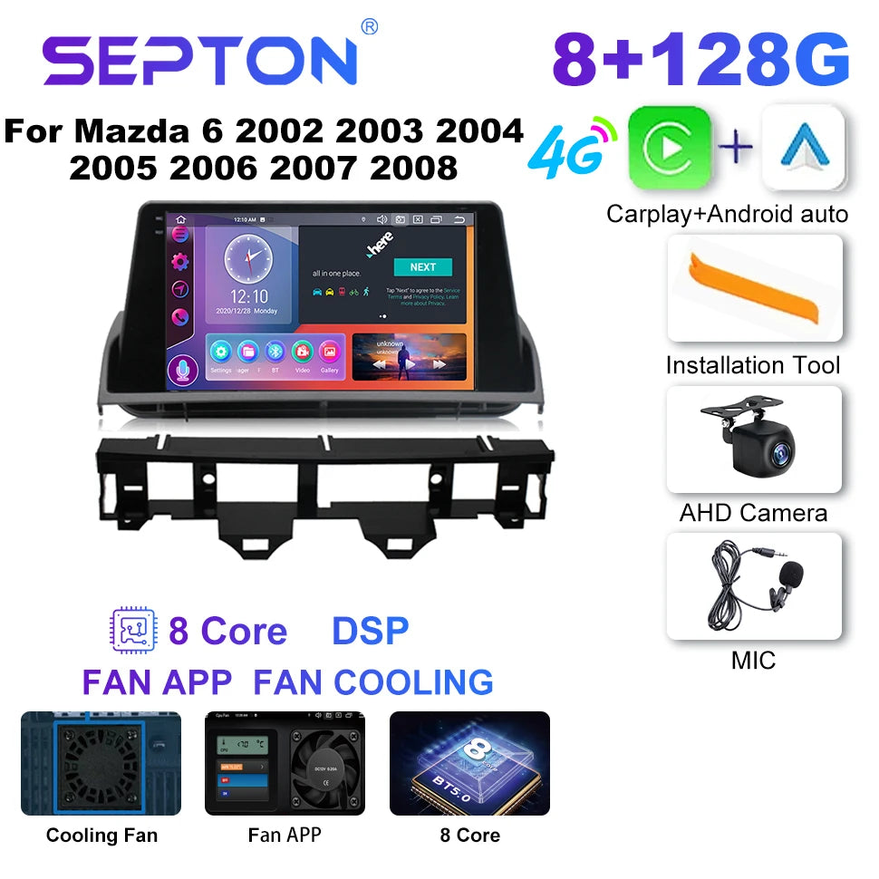 SEPTON Car Radio Stereo Audio for Mazda 6 2002 2003 2004 2005 2006 2007 2007 2008
