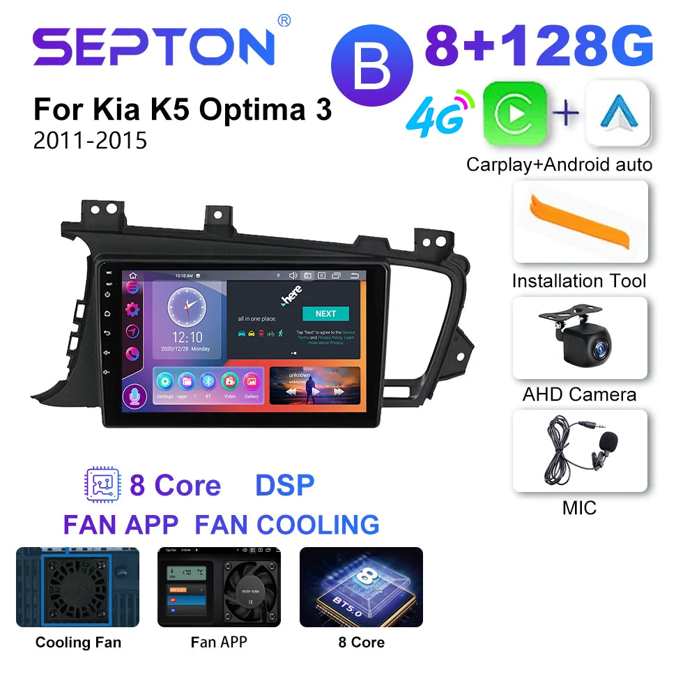 SEPTON Car Radio Stereo Audio for Kia K5 Optima 3 2011-2015